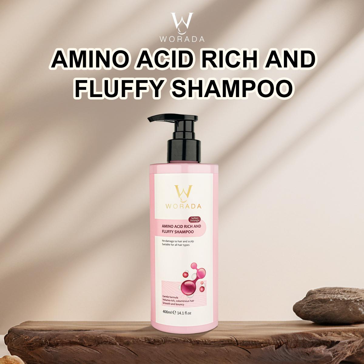 BUY 1 TAKE 1 WORADA amino acid shampoo anti-dandruff repair damaged hair dry hair care oil control shampoo 400ml improve damage/split ends, remove dandruff, control oil, anti-frizz, enhance curl, keep smooth