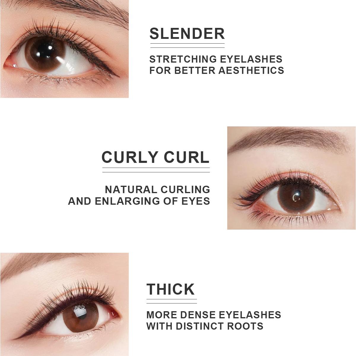 WORADA Lasting Waterproof Long Lasting Mascara Volumizing Curling Lengthening Smudgeproof Fresh Natural Lashes Makeup