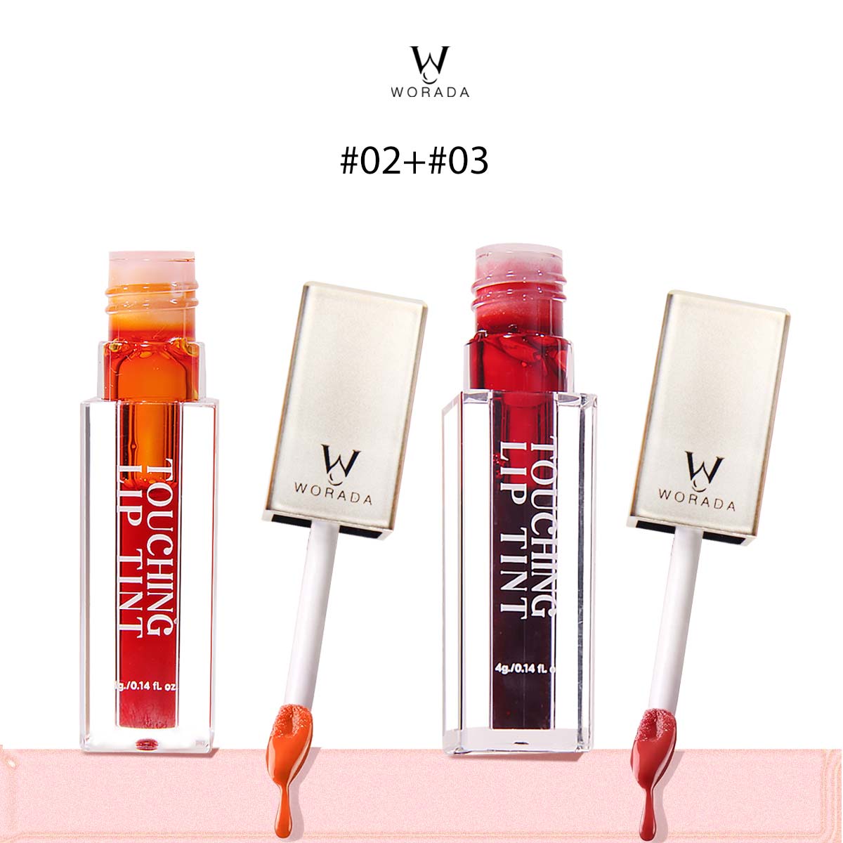 [FDA Approved]  Worada Buy 1 take 1Touching Long Lasting Refreshing Moisturizing Non sticky waterproof Lip Tint Color Makeup Cosmetic Hydrate Moisturizer Moisturizer Gloss Lipgloss Flawless Lipstick liptint Moisture Glossy Lip Care magenta water tint
