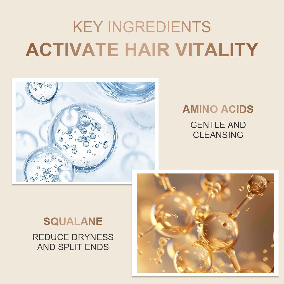 BUY 1 TAKE 1 WORADA amino acid shampoo anti-dandruff repair damaged hair dry hair care oil control shampoo 400ml improve damage/split ends, remove dandruff, control oil, anti-frizz, enhance curl, keep smooth