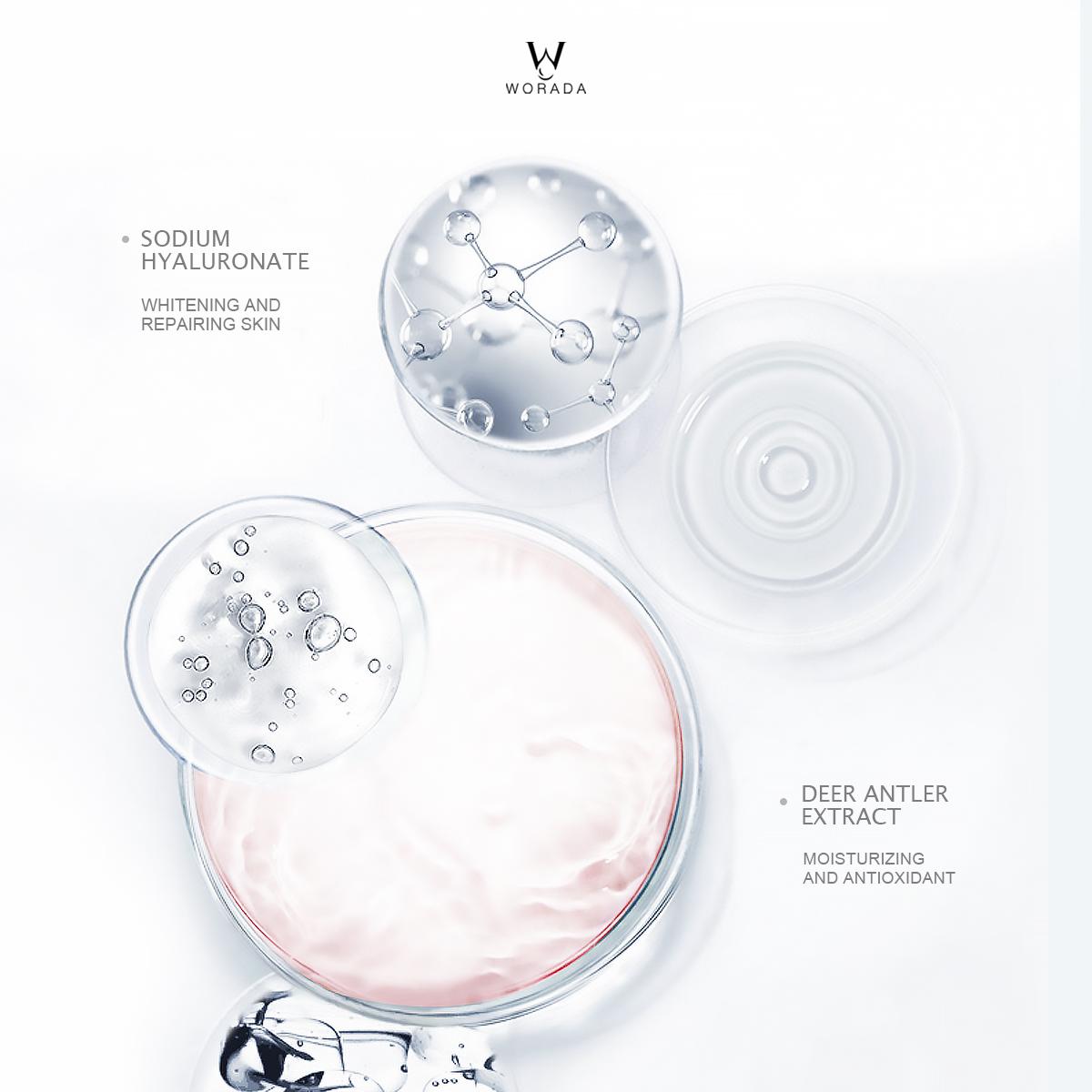 [FDA Approved] WORADA 4D-HA HYALURONIC ACID Nicotinamide WHITENING ESSENCE LIQUID 50ML | Moist and Smooth Skin | Enhanced Skin Radiance Serums Skincare Skin Repair Comfort Moisturizer Moisturize Pack Radiant Hydrating Brightening Moisture Daily Hydrate