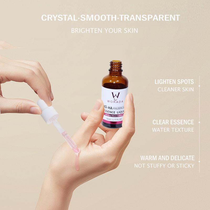 WORADA 4D-HA HYALURONIC ACID Nicotinamide WHITENING ESSENCE LIQUID 50ML | Moist and Smooth Skin | Enhanced Skin Radiance Serums Skincare Skin Repair Comfort Moisturizer Moisturize Pack Radiant Hydrating Brightening Moisture Daily Hydrate