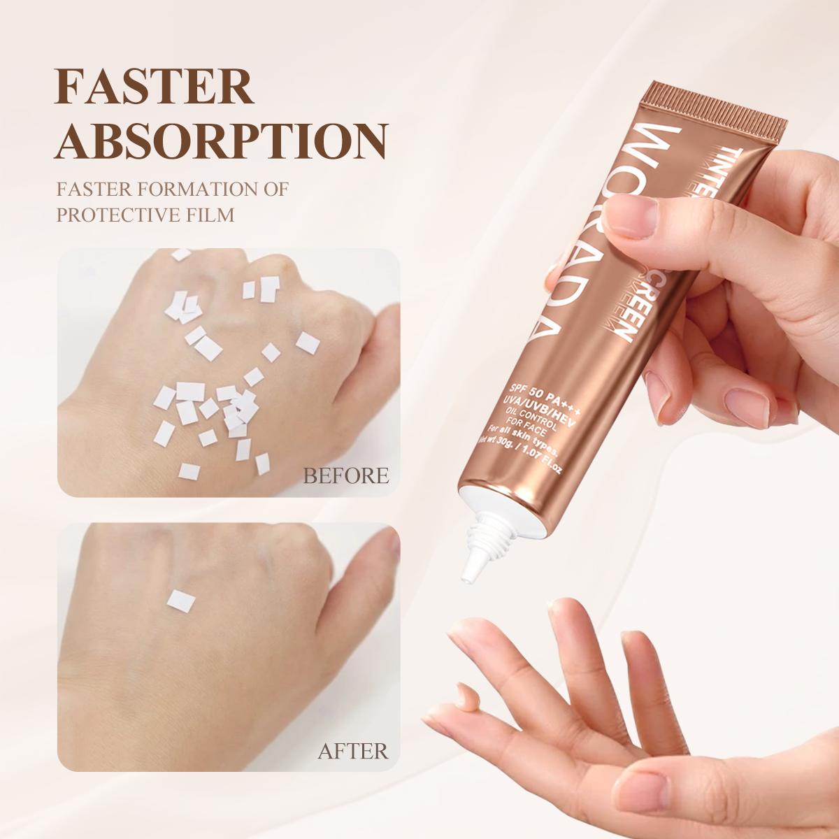 [FDA Approved] WORADA Tinted Sunscreen SPF50+++