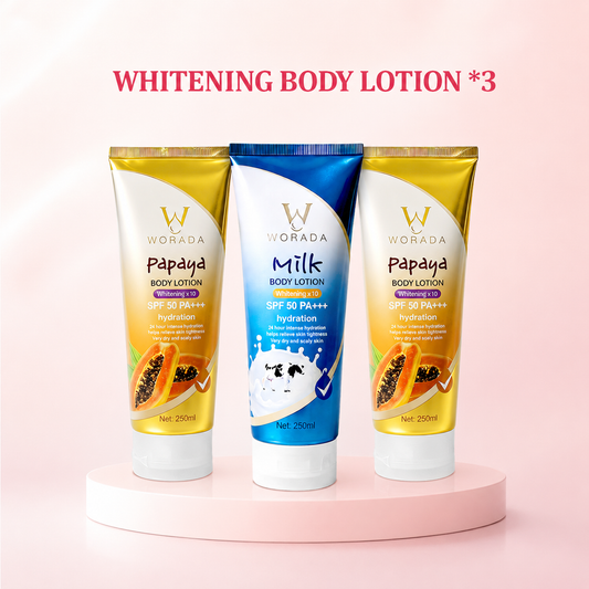 [Something Extra] WORADA SPF50 Body Sunscreen Lotion | 3 Pcs + Free Bonus Product | Whitening UV Protection Moisturizing | Lightweight Body Sunblock SPF50 Daily Protection