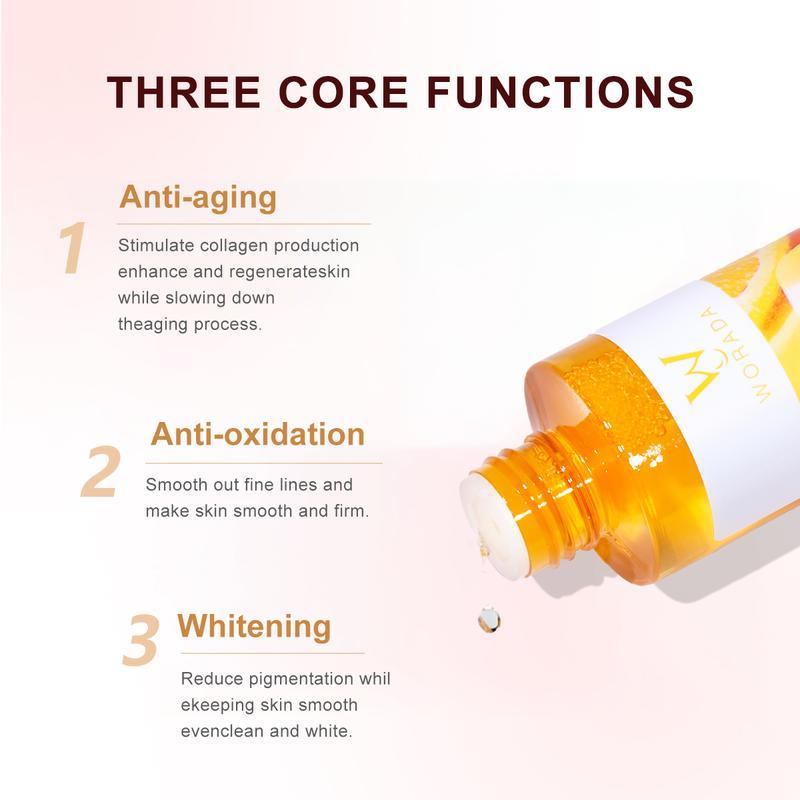 【FDA Approved】Worada  2in1 Vitamin C Bright Foam Cleanser & Bright Beauty Skin Water Set for All Skin Types Exfoliate Radiance Moisturize Hydrate Lemon Facial Cosmetic Moisture Hydrating Cleansing Moisturizer