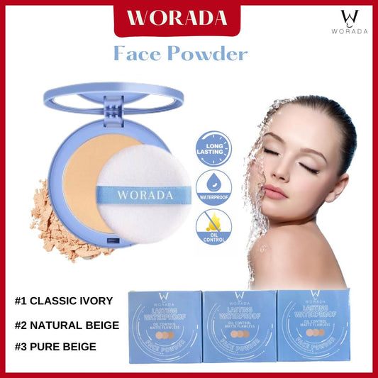 WORADA Face Powder Oil Control Long Lasting 24H Locking Makeup Face Powder Foundation Matte With Powder Puff Silky Water Proof Cosmetic Beige Setting compact  powder powder  foundation