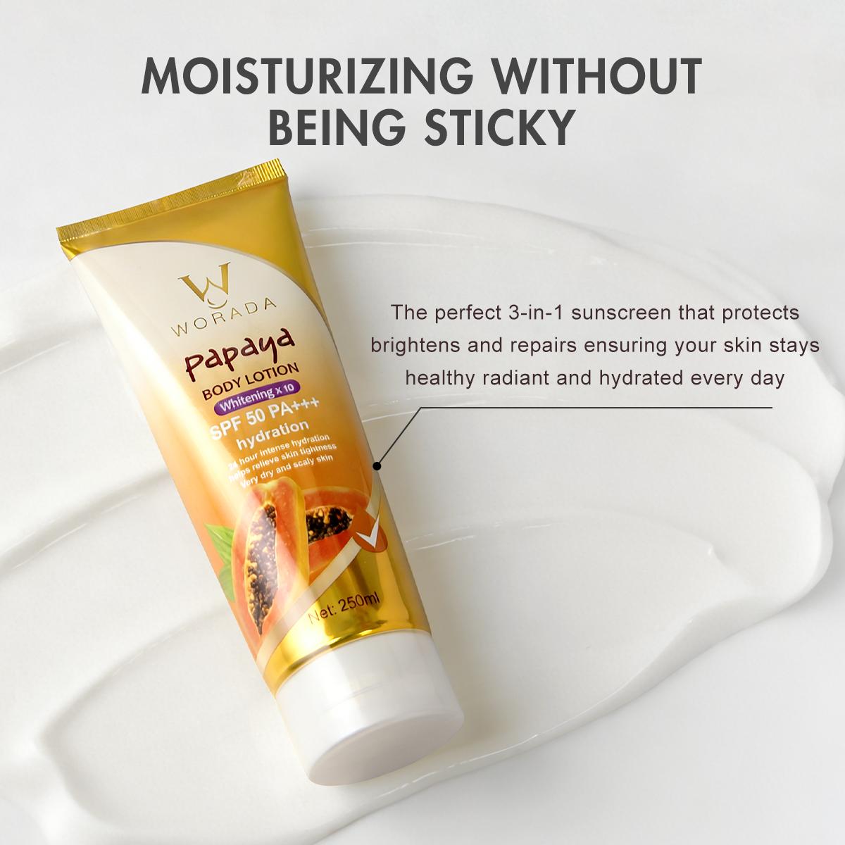 [Something Extra] WORADA SPF50 Body Sunscreen Lotion | 3 Pcs + Free Bonus Product | Whitening UV Protection Moisturizing | Lightweight Body Sunblock SPF50 Daily Protection