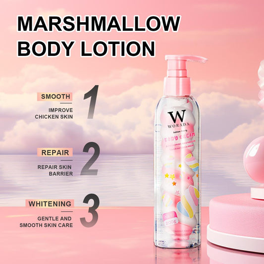 COD WORADA Cotton Candy Body Cream Nicotinamide Moisturizing Fragrance Body Cream  your skin silky soft and feeling renewed Brightening Non- Sticky Moisturizing fruity candy 200ml Body Care Lotions Comfort Moisture Moisturizer Moisturize Skin Repair Scent