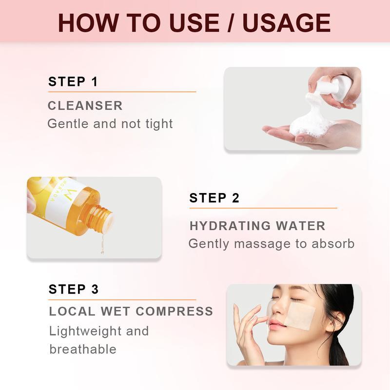 【FDA Approved】Worada  2in1 Vitamin C Bright Foam Cleanser & Bright Beauty Skin Water Set for All Skin Types Exfoliate Radiance Moisturize Hydrate Lemon Facial Cosmetic Moisture Hydrating Cleansing Moisturizer