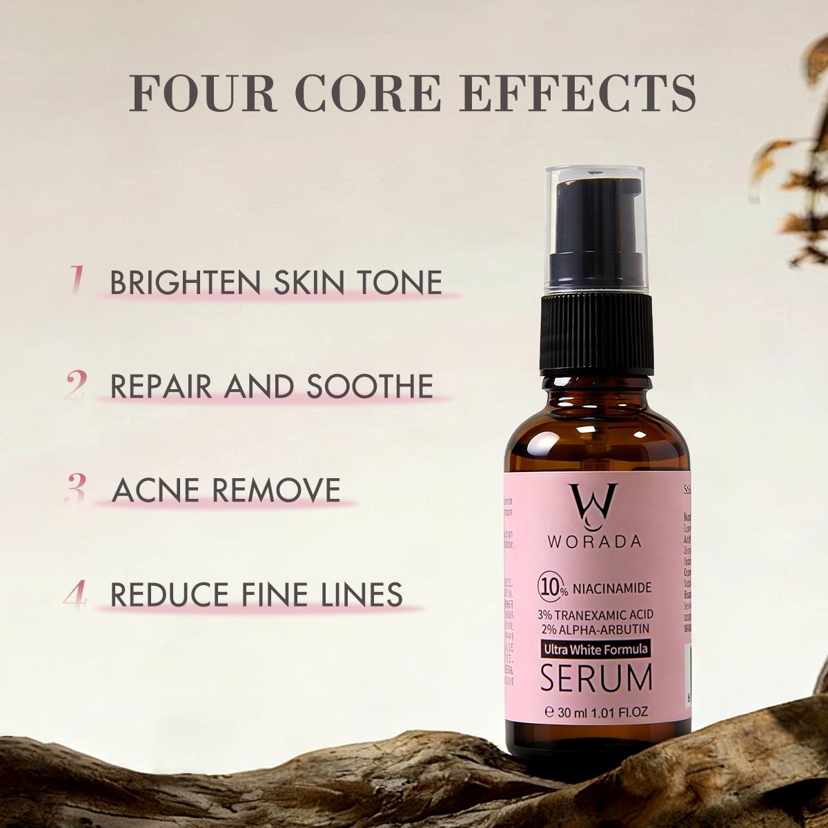 [FDA Approved] WORADA 10% Niacinamide Brightening Revive Serum + SPF60 Sunscreen, Sun Serum Heart Evangelista, Barrier Care Luxury, Whitening Essence for Acne Marks & Dark Spots, Deep Hydration, Redness Relief, Barrier Repair, Waterproof, Travel-Friendly