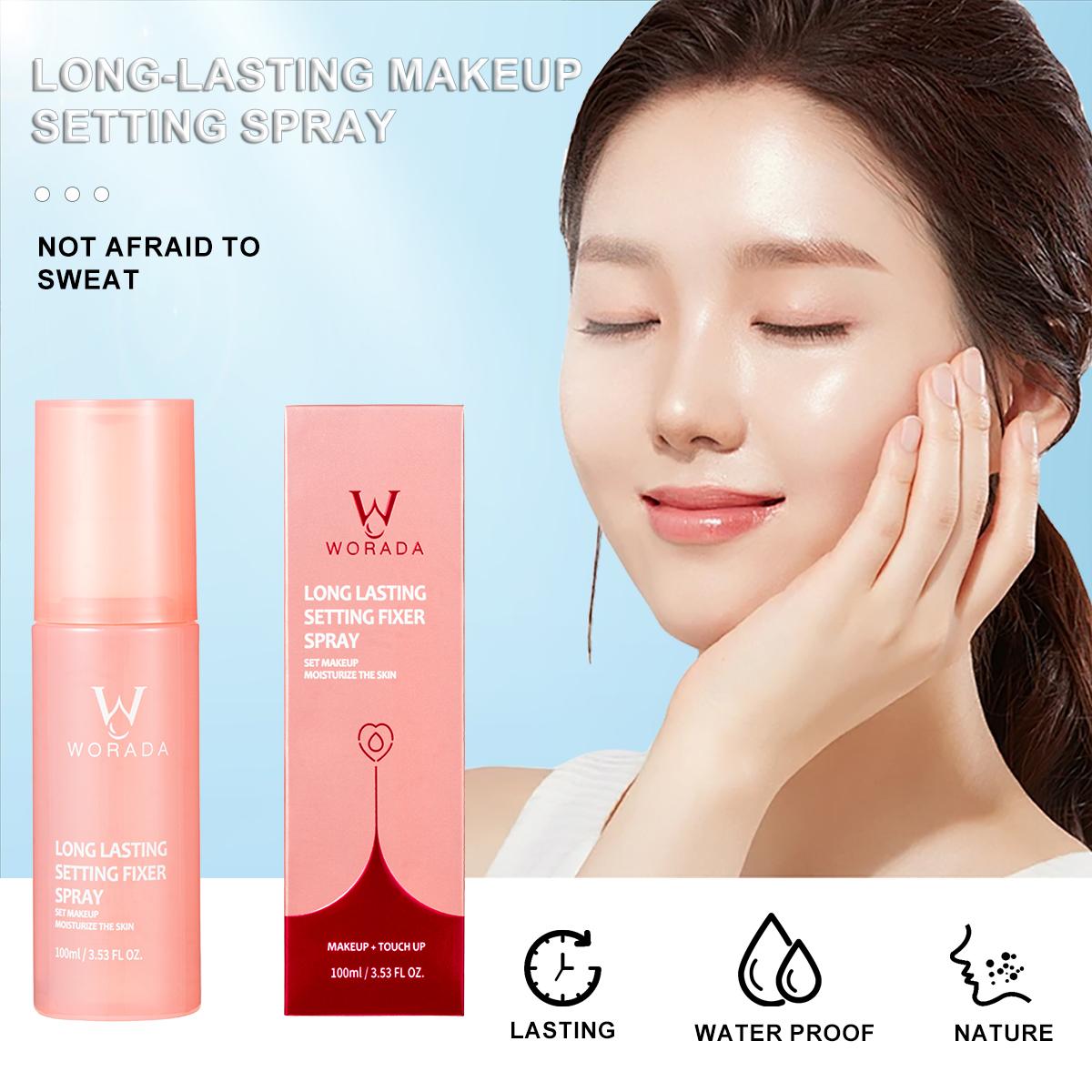 WORADA Makeup Setting Spray Water Lotion 12 Hours Long Lasting Oil Control Makeup Fixer Spray Set Moisturizing The Skin Matte Brightening Tone Up All Skin 100ml Radiant Cosmetic Moisturizer Moisture Hydrate