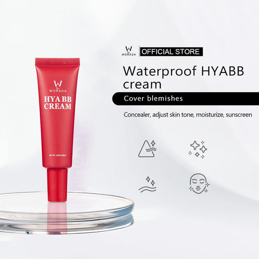 WORADA Waterproof Hya BB Cream 25g 24 hours Long Lasting Foundation HD Full Cover Matte Liquid For All Skin TypeBB Cream Matte Waterproof Oil Control Natural Base Face Makeup Concealer Cosmetic Oil Control Balm Blemish Flawless Color Coverage Moisturizer