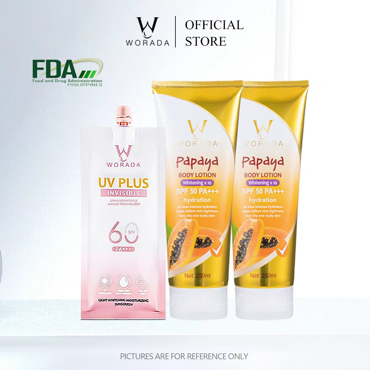 [Something Extra] WORADA SPF50 Body Sunscreen Lotion | 3 Pcs + Free Bonus Product | Whitening UV Protection Moisturizing | Lightweight Body Sunblock SPF50 Daily Protection