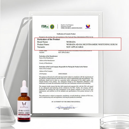 [FDA Approved] WORADA 4D-HA HYALURONIC ACID Nicotinamide WHITENING ESSENCE LIQUID 50ML | Moist and Smooth Skin | Enhanced Skin Radiance Serums Skincare Skin Repair Comfort Moisturizer Moisturize Pack Radiant Hydrating Brightening Moisture Daily Hydrate