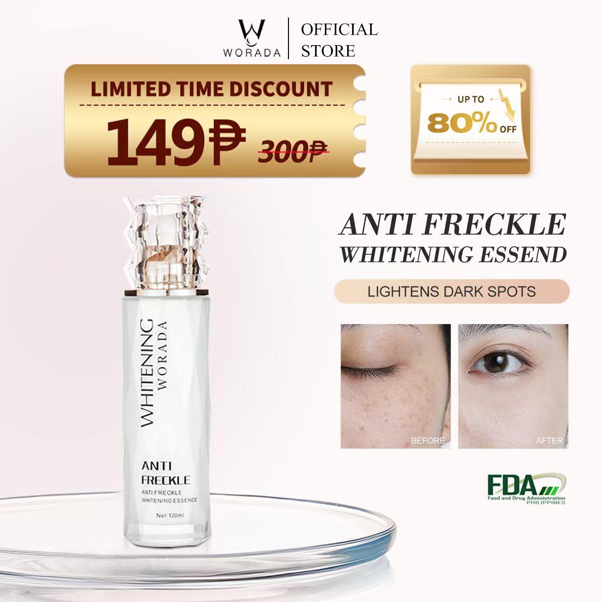 WORADA Anti Freckle Whitening Essence 120ML - Brightens Skin Tone, Hydrates, Calms Acne, for All Skin Types - Radiant & Flawless - Pack