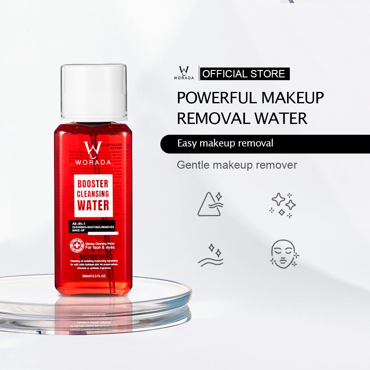 Worada All In 1 Booster Makeup Cleansing Water 350ml - Cleanses, Soothes, and Removes Makeup for Sensitive, Acne-Prone, Oily, or Dry Skin - Hydrating and Whitening Moisturizer - Facial, Hydrate - Soothing, Pack