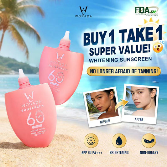 [FDA Approved] COD BUY 1 TAKE 1 WORADA SPF60 Sunscreen Sunblock Whitening Cream All Skin Types Waterproof Long Lasting Protection Moisturizer Make-Up Primer Hydrating Daily Comfort Uv Facial Gentle Moisture Pack Hydrate beauty salve sunscreen