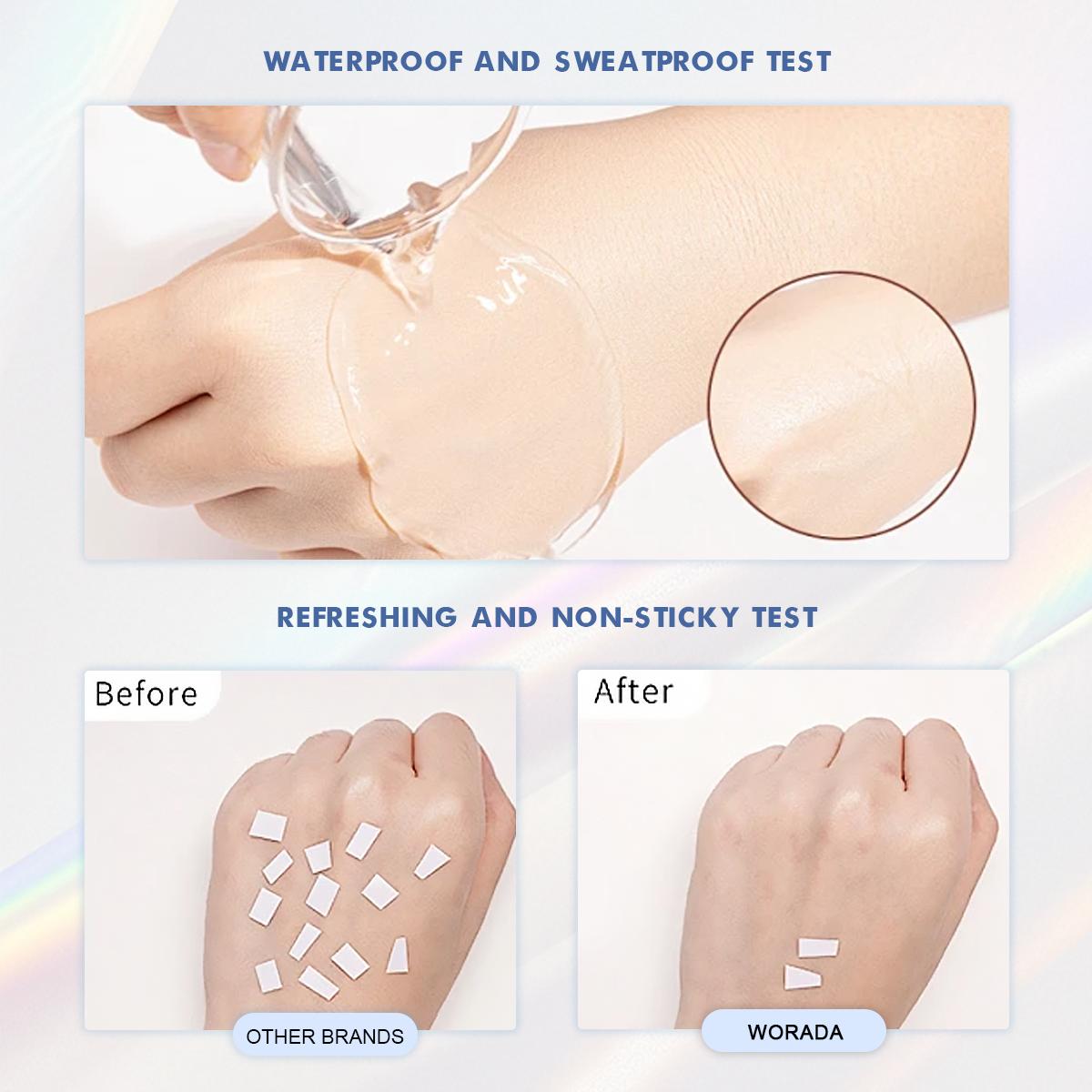 [FDA Approved] BUY 1 TAKE 1 WORADA HYA SUN BODY CREAM SPF50 Easy makeup Make skin white and bright soft and smooth WATERPOOF SUNSCREEN LOTION 100ML FOR All Skin Types Body Care Hydrating Waterproof Uv Pack Cosmetic Comfort Moisturizer Moisture Sunblock
