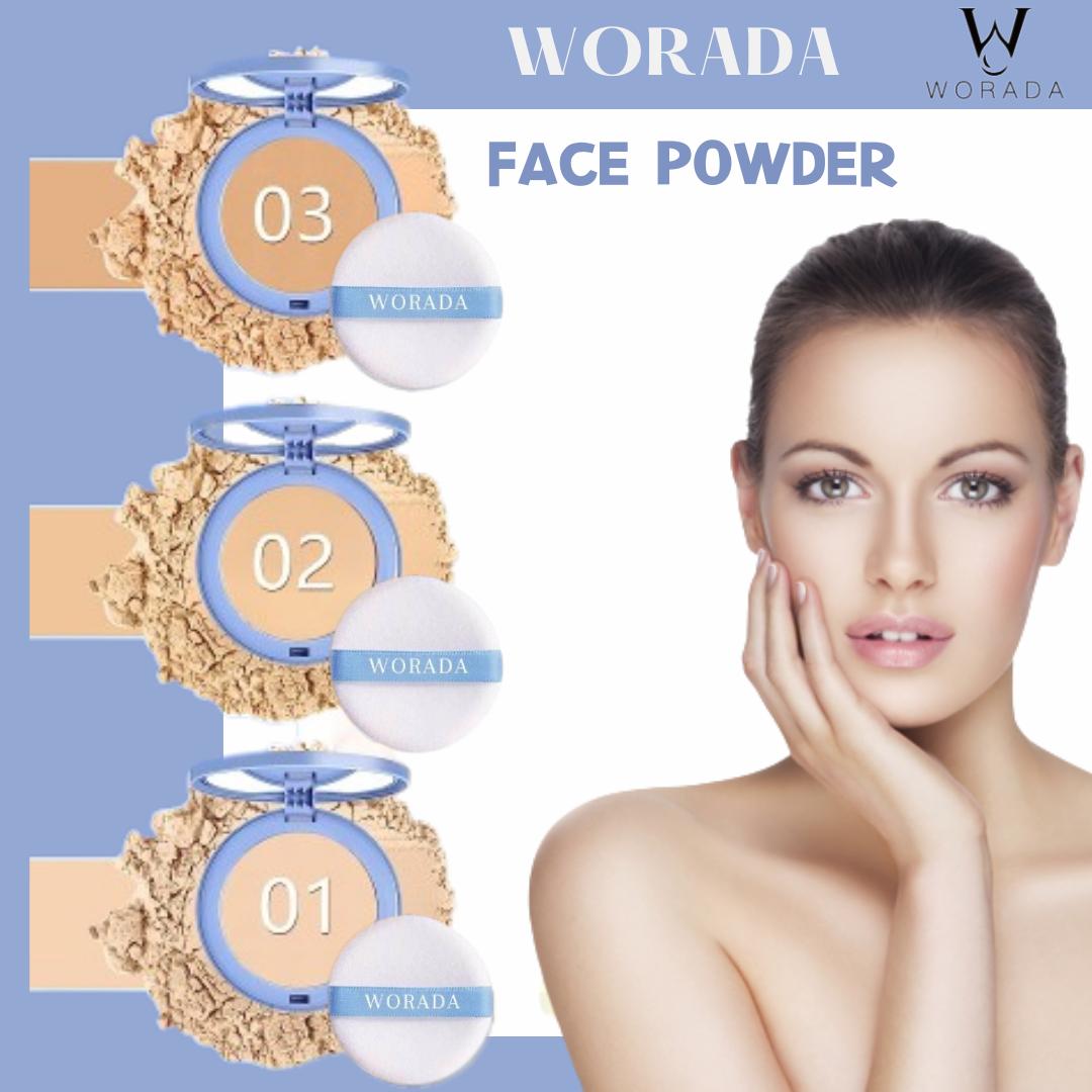 WORADA Face Powder Oil Control Long Lasting 24H Locking Makeup Face Powder Foundation Matte With Powder Puff Silky Water Proof Cosmetic Beige Setting compact  powder powder  foundation