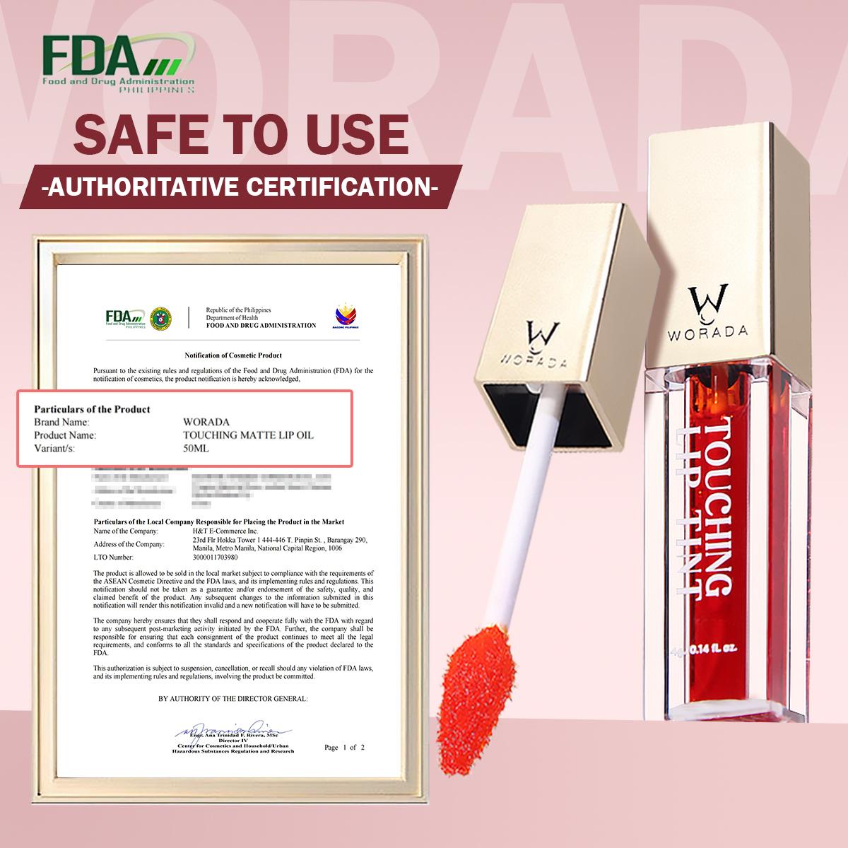 [FDA Approved]  Worada Touching Long Lasting,Refreshing  Moisturizing  Non sticky waterproof Lip Tint 0.14 fl oz Color Makeup Cosmetic Hydrate Moisturizer Moisturizer Gloss Lipgloss Flawless Lipstick liptint ni perlas noon Moisture Glossy Lip Care magenta