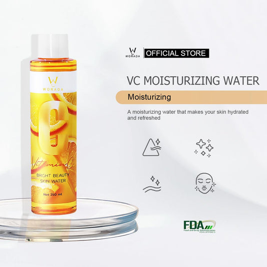 [FDA Approved] WORADA 2in1 Vitamin C set Bright Foam Cleanser and Bright Beauty Skin Water ALL Skin Type Cleansing Skincare Brush Cosmetic Moisture Exfoliate Radiance Comfort Skin Repair Moisturize Restore Moisturizer Hydrate Hydrating Lemon Facial