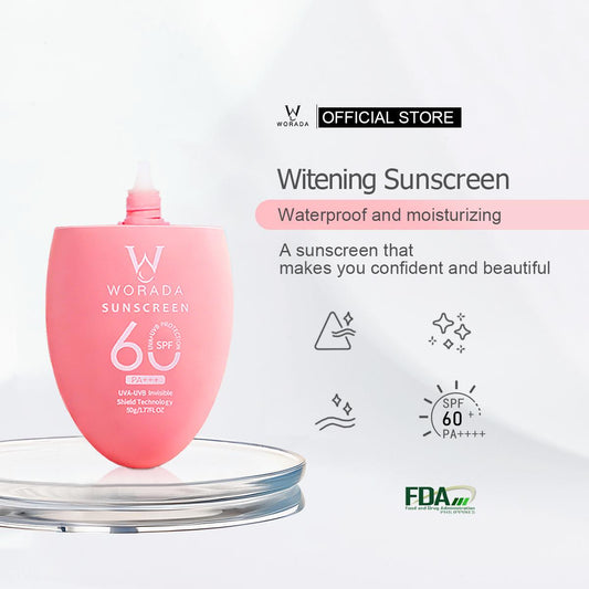 [FDA APPROVED] WORADA SPF60 3IN1 Sunscreen Whitening Cream Waterproof LongLasting Face Body Skin All Skin Types SUNSCREEN ️Sun Protection Moisturizer MakeUp Primer Facial Lightweight Skincare Skin Repair Comfort Hydrating Uv Brightening Hydrate Moisture