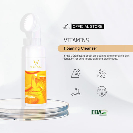 [FDA Approved] WORADA   BRIGHT FOAM CLEANSER Facial Cleansing Gentle Foam Deep Cleansing Oil Control Facial Cleanser for All Skin Types Brush Hydrating Skincare Facial Wash  Moisturizer Siliconet Hydrate Comfort Moisture LASH CLEANSER FOAM 60ML vitamin c