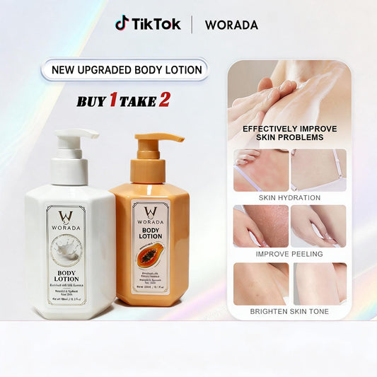 [FDA Approved] 3BOTTLE WORADA Papaya Lotion Gluta Acid Papaya Extract Whitening Lotion Skin For All Skin Type Whitening Hydrating Fragrance Free Body Care Lotion Moisturize Comfort Skincare Moisturizer Skin Repair Scent Cosmetic Scented lotion  Moisture