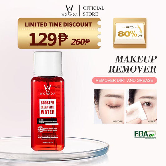Worada All In 1 Booster Makeup Cleansing Water 350ml - Cleanses, Soothes, and Removes Makeup for Sensitive, Acne-Prone, Oily, or Dry Skin - Hydrating and Whitening Moisturizer - Facial, Hydrate - Soothing, Pack