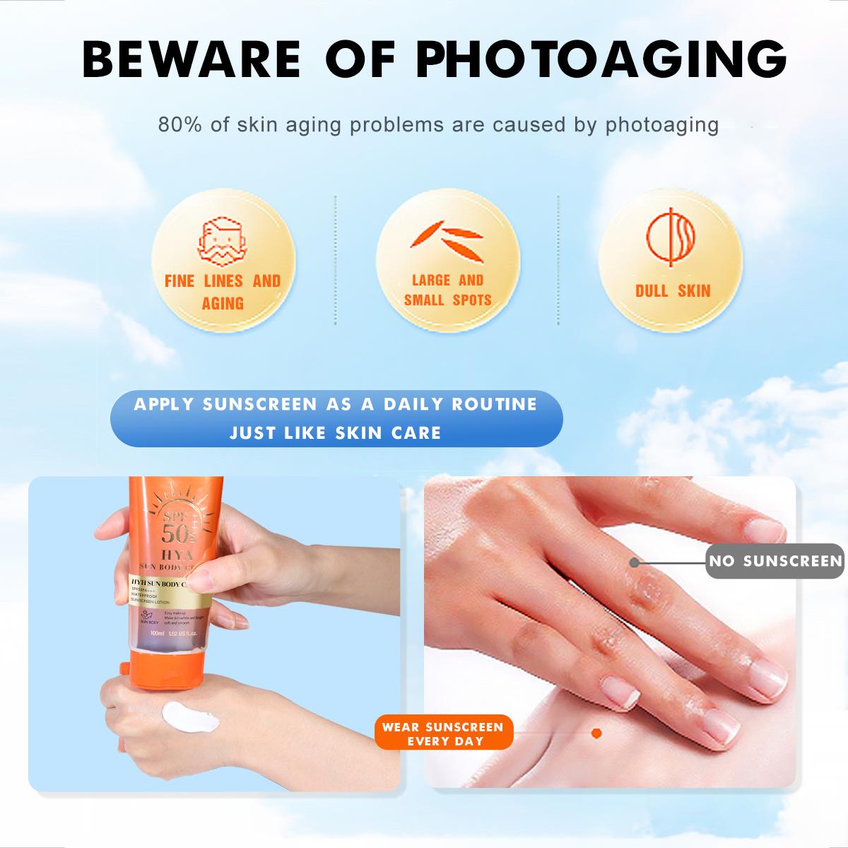 [FDA Approved] WORADA SUNSCREEN SPF 50 FOR BODY AND SPF 60 FOR FACE, Facial Body Skin Sunscreen Oil-control Moisturizing Long-lasting Sun Protection Sunscreen Skincare Uv Moisturize Skin Repair Comfort Hydrate Moisturizer Moisture sunscreen orange