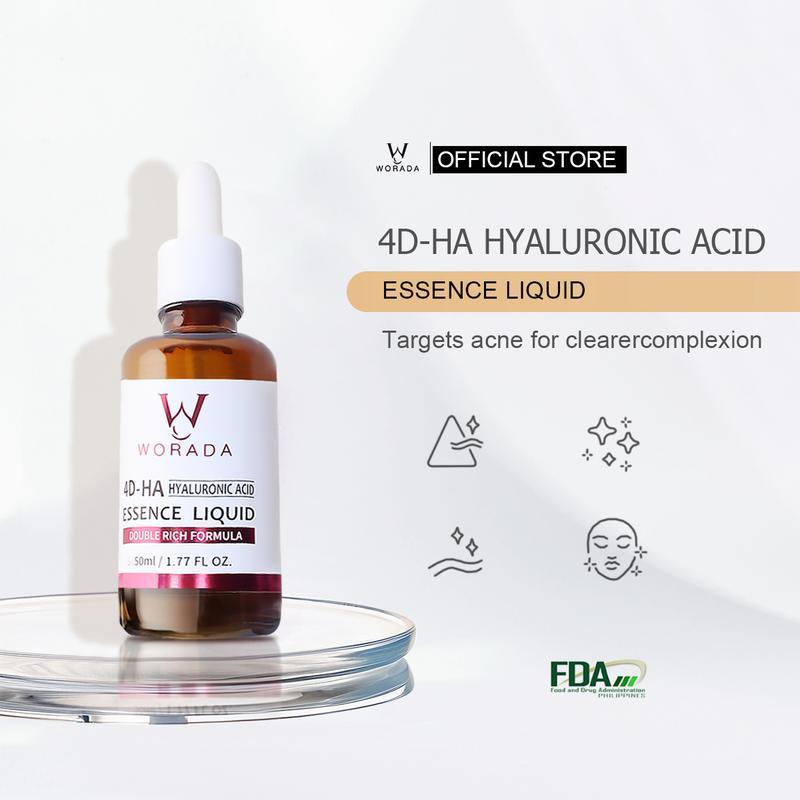 WORADA 4D-HA HYALURONIC ACID Nicotinamide WHITENING ESSENCE LIQUID 50ML | Moist and Smooth Skin | Enhanced Skin Radiance Serums Skincare Skin Repair Comfort Moisturizer Moisturize Pack Radiant Hydrating Brightening Moisture Daily Hydrate