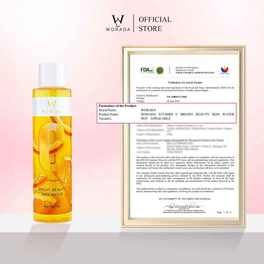 [FDA Approved] WORADA Vitamin C Bright Beauty Skin smooth Water toner 250ml replenishes the moisture For All Skin Type Skincare Skin Repair Comfort Moisturize Moisturizer Hydrating Hydrate