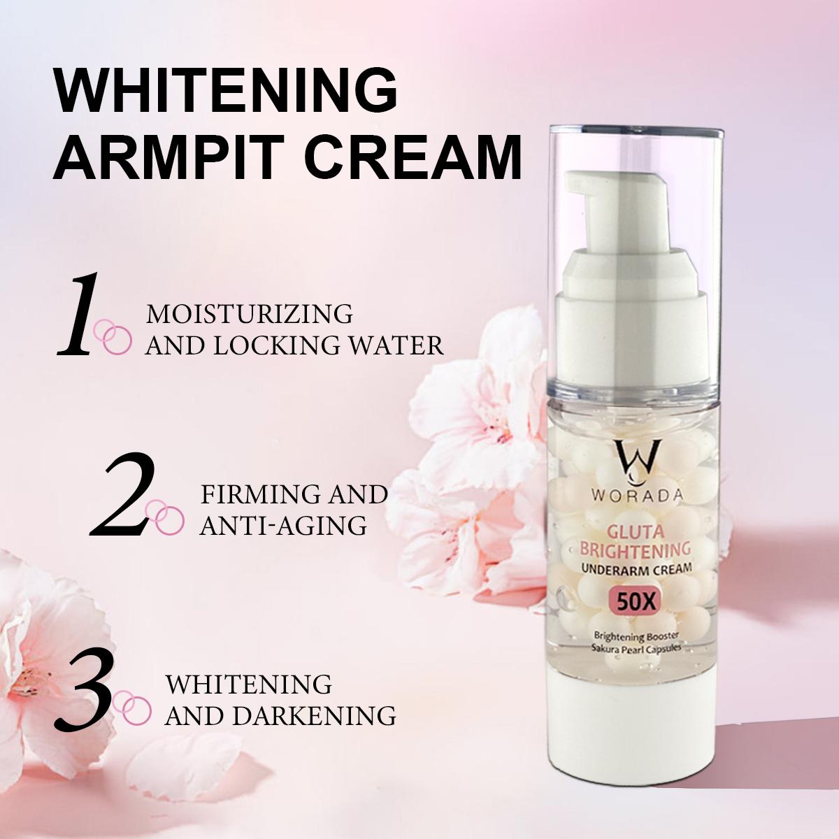 WORADA Sakura 5X Ceramide Underarm Brightening Cream Body Lotion Pearl Moisturizer 30g Skin Care Body Care - Comfort and Skin Repair Hydrating Whitening Cherry Blossom Evening Gel Smooth Moisture Storage Radiant Glutathione
