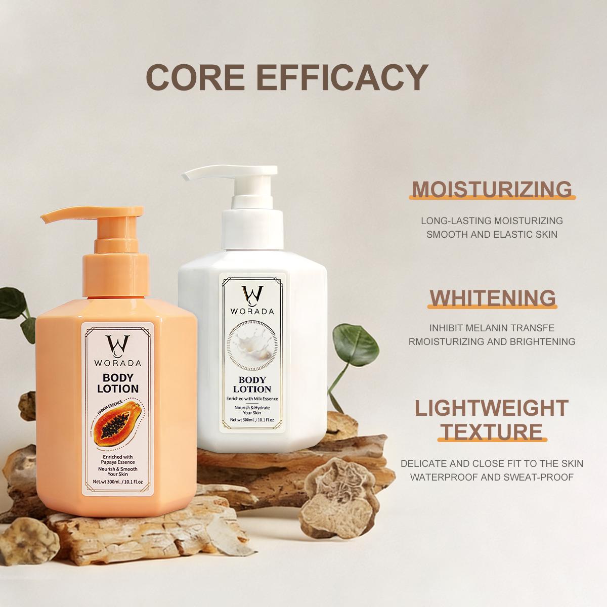 [FDA Approved] BUY 1 TAKE 1 WORADA SPF60 Sunscreen Sunblock + Papaya Whitening Lotion | Waterproof UV Protection | Brightening & Skin Repair | Deep Hydration Moisturizer | Body Care Combo | All Skin Types | Daily Use Glow Skin