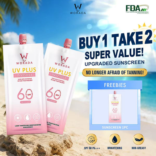[FDA Approved] Buy 1 Take 1 WORADA New Upgraded Portable SPF60 UV Plus Face Sunscreen 3in1, Outdoor High Protection Sunblock, Whitening Moisture Lock, Long-lasting Waterproof, Easy to Carry for Commuting Travel, Hydrating Brightening Daily Face Protection