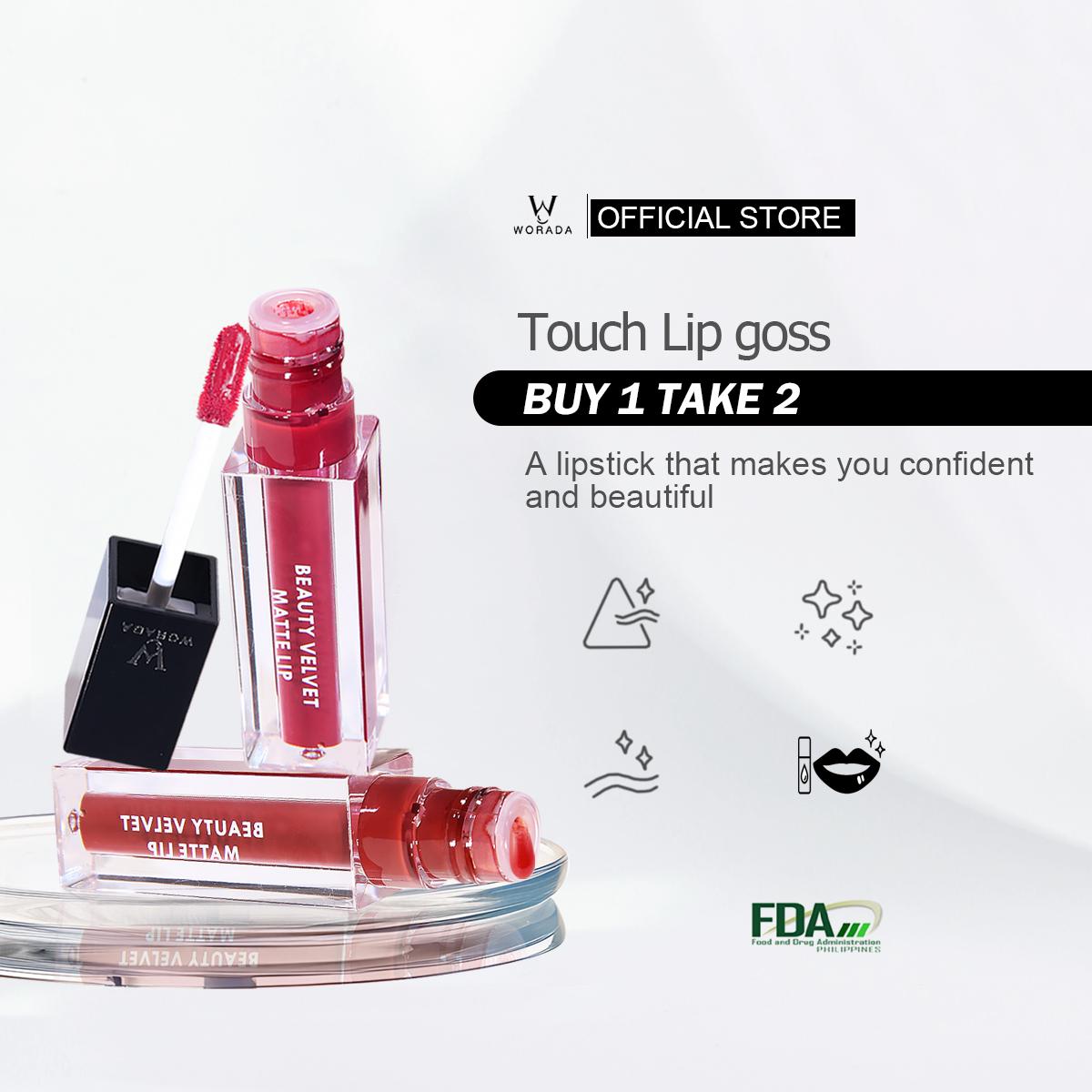 Worada Beauty Velvet Lip Matte Waterproof Long Lasting Smudge Proof Matte 3 Color Limited Edition Cosmetic Lipgloss Lipstick Makeup Lip Care Glossy Grwm Liptint Happy Skin Jelly