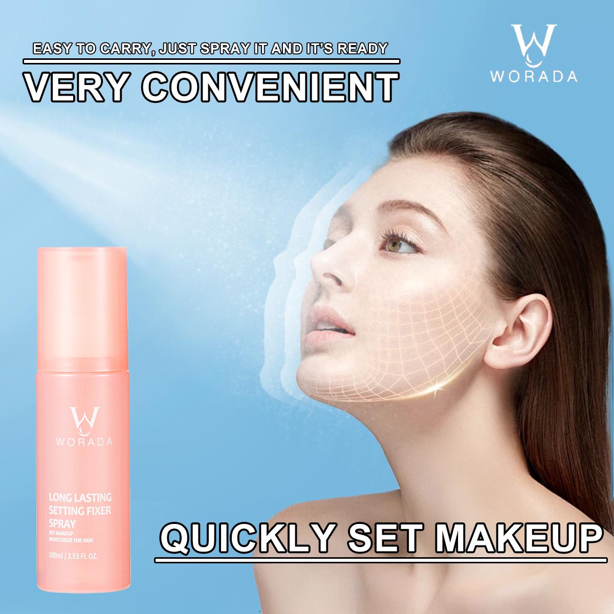 WORADA Makeup Setting Spray Water Lotion 12 Hours Long Lasting Oil Control Makeup Fixer Spray Set Moisturizing The Skin Matte Brightening Tone Up All Skin 100ml Radiant Cosmetic Moisturizer Moisture Hydrate