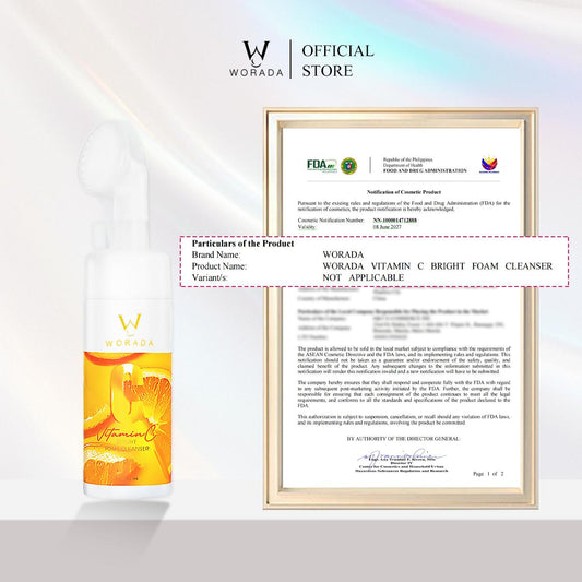 [FDA Approved] WORADA Vitamin C BRIGHT FOAM CLEANSER Facial Cleansing Mousse Gentle Foam Deep Cleansing Non-irritating Oil Control Facial Cleanser for All Skin Types Brush Hydrating Skincare Facial Wash  Moisturizer Siliconet Hydrate Comfort Moisture