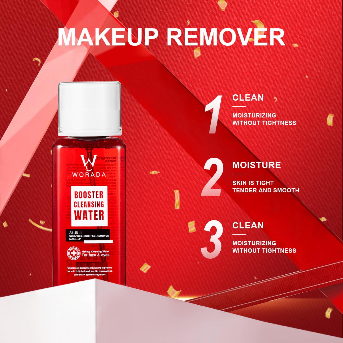 Worada All In 1 Booster Makeup Cleansing Water 350ml - Cleanses, Soothes, and Removes Makeup for Sensitive, Acne-Prone, Oily, or Dry Skin - Hydrating and Whitening Moisturizer - Facial, Hydrate - Soothing, Pack