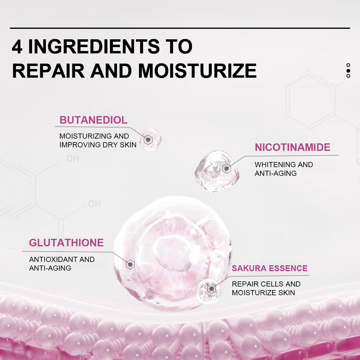 WORADA Sakura 5X Ceramide Underarm Brightening Cream Body Lotion Pearl Moisturizer 30g Skin Care Body Care - Comfort and Skin Repair Hydrating Whitening Cherry Blossom Evening Gel Smooth Moisture Storage Radiant Glutathione