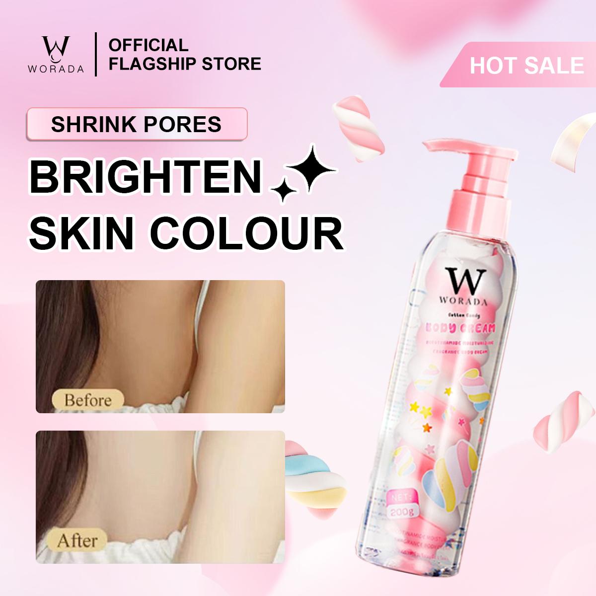 COD WORADA Cotton Candy Body Cream Nicotinamide Moisturizing Fragrance Body Cream  your skin silky soft and feeling renewed Brightening Non- Sticky Moisturizing fruity candy 200ml Body Care Lotions Comfort Moisture Moisturizer Moisturize Skin Repair Scent