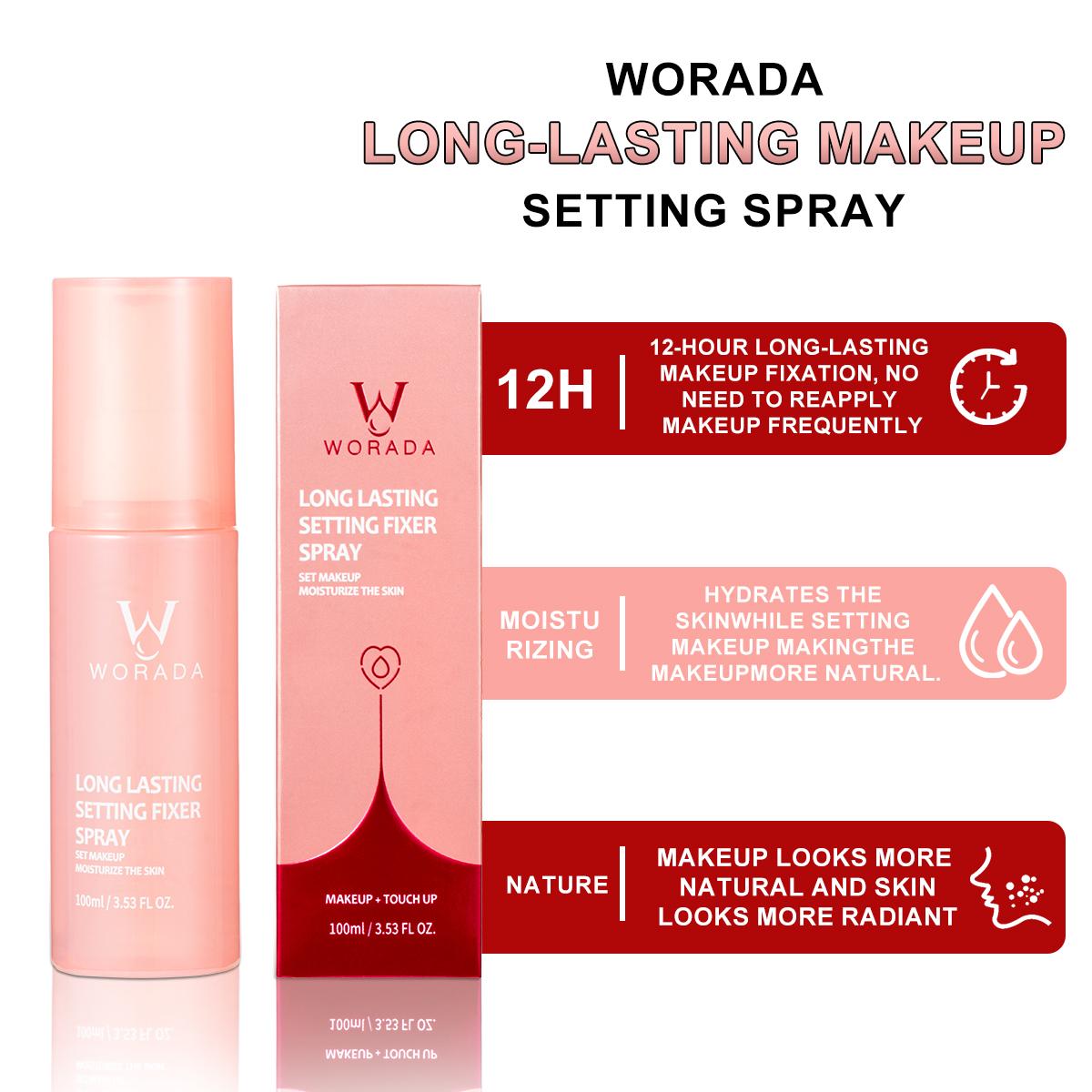 WORADA Makeup Setting Spray Water Lotion 12 Hours Long Lasting Oil Control Makeup Fixer Spray Set Moisturizing The Skin Matte Brightening Tone Up All Skin 100ml Radiant Cosmetic Moisturizer Moisture Hydrate