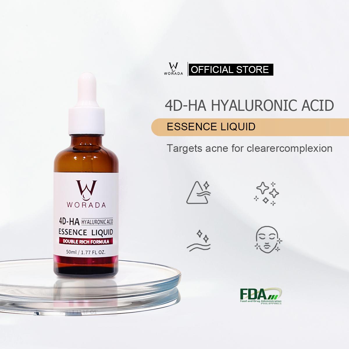[FDA Approved] WORADA 4D-HA HYALURONIC ACID Nicotinamide WHITENING ESSENCE LIQUID 50ML | Moist and Smooth Skin | Enhanced Skin Radiance Serums Skincare Skin Repair Comfort Moisturizer Moisturize Pack Radiant Hydrating Brightening Moisture Daily Hydrate