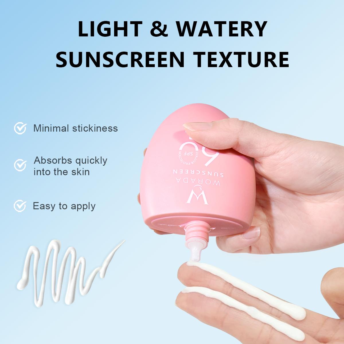 [FDA Approved] WORADA Sunscreen SPF60 PA+++ Sunblock Whitening Cream And Whitening Lotion Gluta Acid  X10 SPF 50 PA+++ Body Care Hydrating Pack Uv Skincare Comfort Moisturizer Moisture Skin Repair Cosmetic