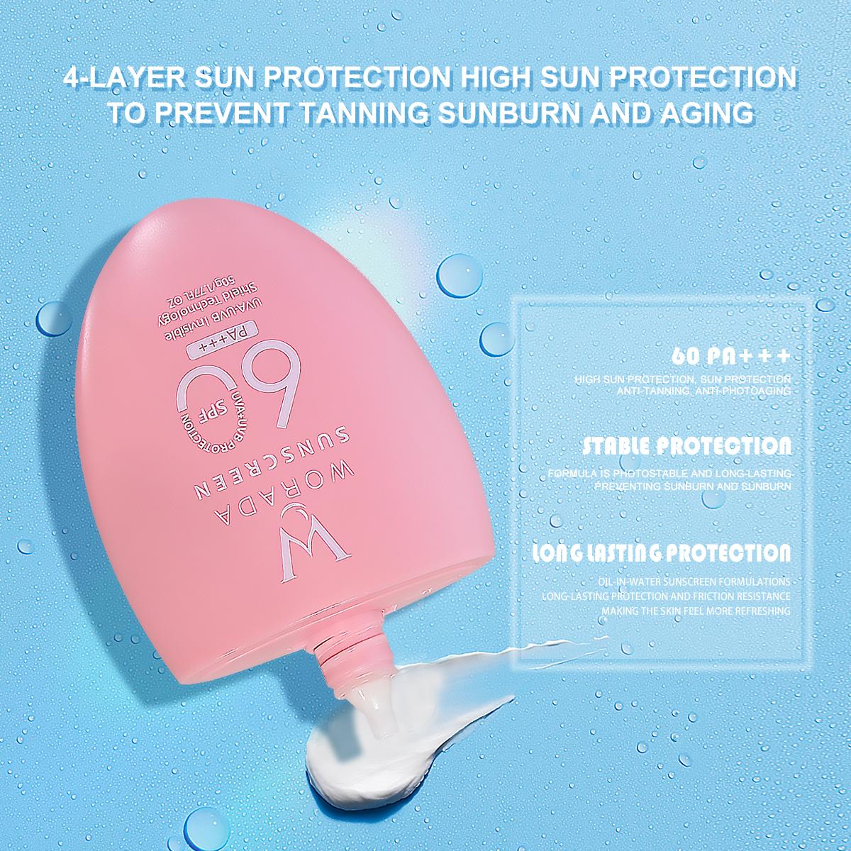 Worada FDA Approved Buy 1 Take 2 SPF60 Sunscreen Protection Make-Up Primer for All Skin Types Hydrate Brightening Skin Repair Moisture Moisturizer