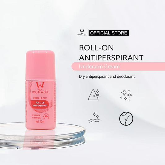 [FDA approved]BUY 1 GET 3 WORADA Organic Skin Intensive Whitening Underarm Powedr Dry Deodorant Under Arm Deo Roll on 40ml each deo rollon antipersperspirant anti body odor roll-on whitening deo vitamin C brightening Unisex Daily Hydrating Moisturizer