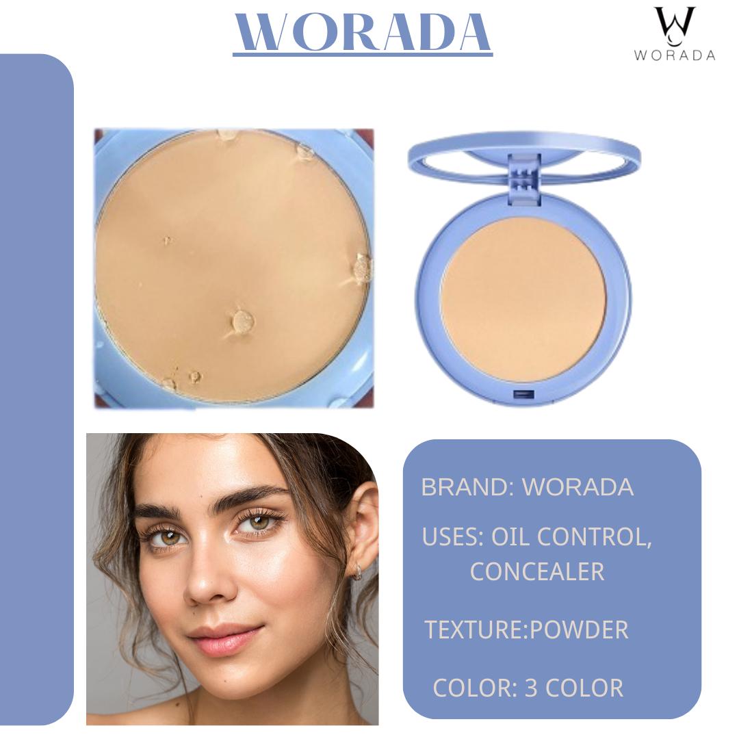 WORADA Face Powder Oil Control Long Lasting 24H Locking Makeup Face Powder Foundation Matte With Powder Puff Silky Water Proof Cosmetic Beige Setting compact  powder powder  foundation