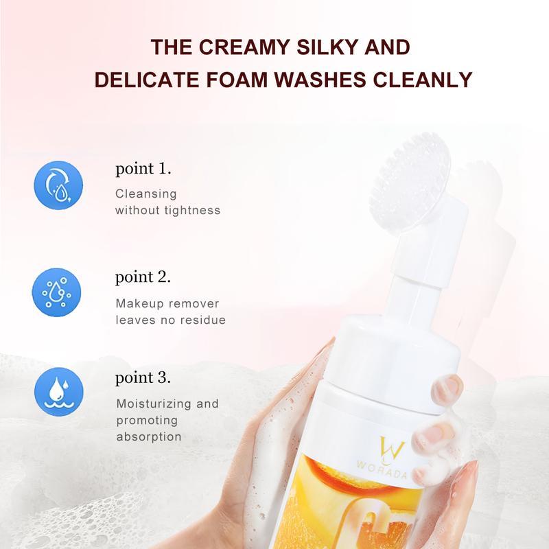 【FDA Approved】Worada  2in1 Vitamin C Bright Foam Cleanser & Bright Beauty Skin Water Set for All Skin Types Exfoliate Radiance Moisturize Hydrate Lemon Facial Cosmetic Moisture Hydrating Cleansing Moisturizer