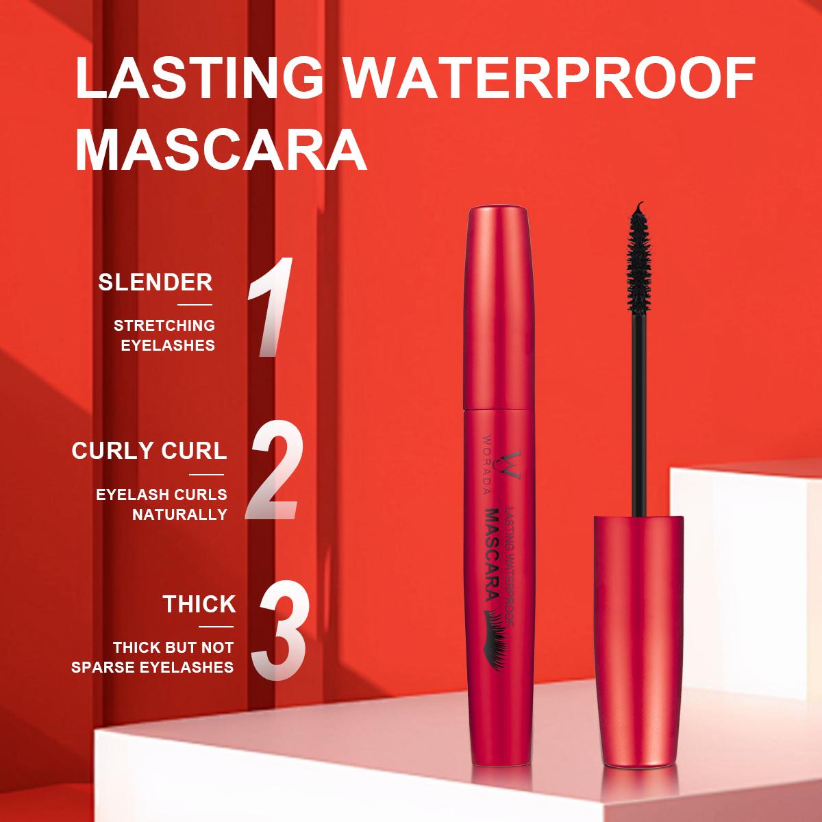 WORADA Lasting Waterproof Long Lasting Mascara Volumizing Curling Lengthening Smudgeproof Fresh Natural Lashes Makeup