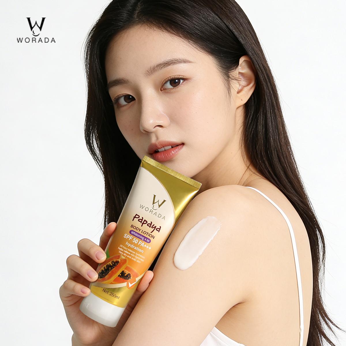 [Something Extra] WORADA SPF50 Body Sunscreen Lotion | 3 Pcs + Free Bonus Product | Whitening UV Protection Moisturizing | Lightweight Body Sunblock SPF50 Daily Protection